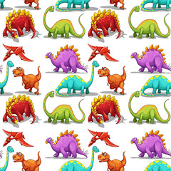 Seamless different kind of dinosaurs © GraphicsRF