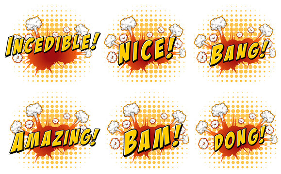 Various words on clouds background