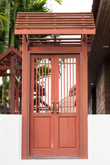 door of thai style house