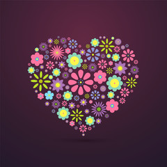 Heart-shaped flower composition