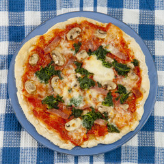 Fresh pizza, vertical view