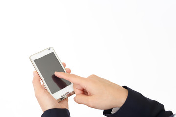 スマートフォンを操作する手