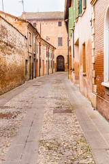 Cobbled streets of medieval city