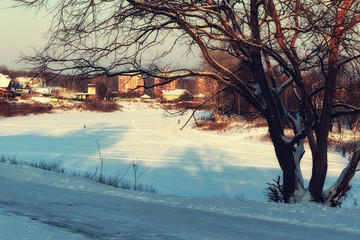 landscape path winter