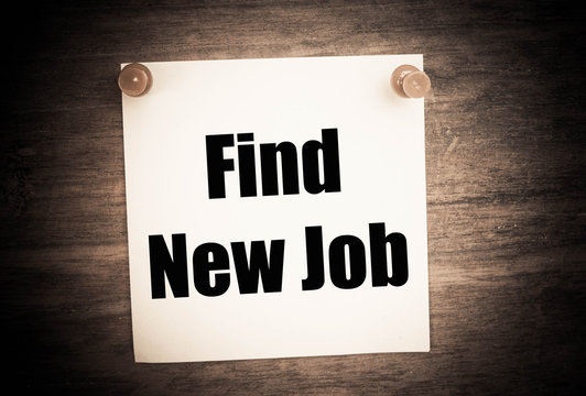 Find new job concept on note paper 