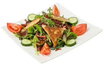 Salade Brique de chèvre lardon