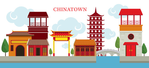 Chinatown Building, Travel, Town, Traditional Culture