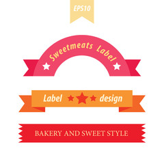 retro bakery style label set 3 in 1