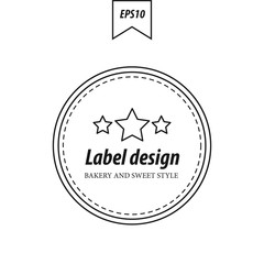 bakery label line style vector