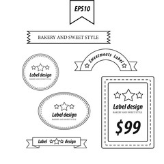 bakery label line style set