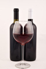 Red wineglass - studio shot
