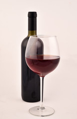 Red wineglass - studio shot
