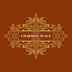 Vector flourishes calligraphic monogram emblem