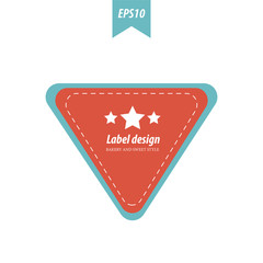 Design Triangle label red and blue color