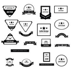 Set Of Label Design Black and white