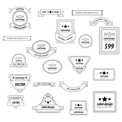 Set Of Label Design line style