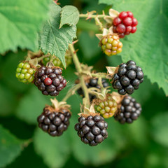 Blackberries on a branch 