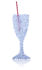 Drink made of ice drift on white background
