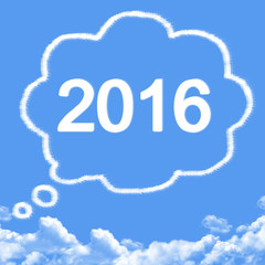 Happy New Year 2016 cloud shape