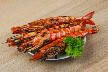 Grilled king prawns