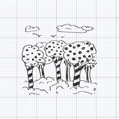Simple doodle of some trees