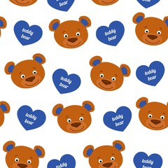 Teddy bear seamless pattern vector