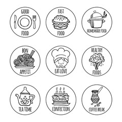 Kitchen tools icons on a white background isolation.