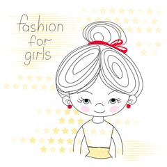 Portrait of a girl vector illustration