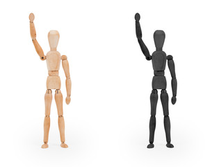 Wood figure mannequin - black and white
