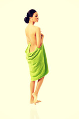 Spa woman wrapped in towel