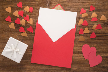 Red envelope with hearts 