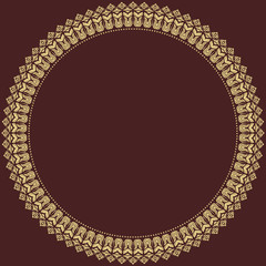 Floral Modern Vector Round Frame