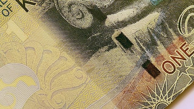 1 Kuwaiti dinar bank note. Kuwaiti dinar is the national currency of Kuwait. 360 rotation.