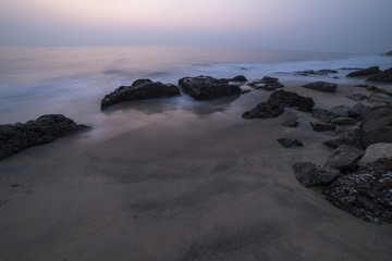 beautiful view on a cliff by the ocean