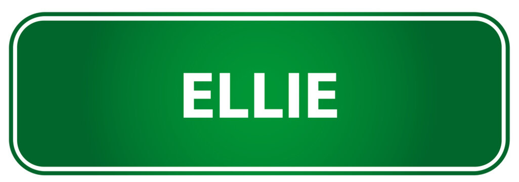 Popular girl name Ellie on a green traffic sign