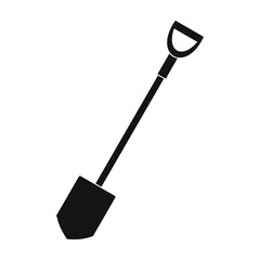 Shovel for working in the garden black simple icon 