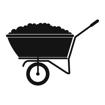 A Wheelbarrow Full Of Turf Black Simple Icon