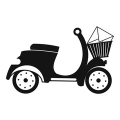 Delivery scooter black simple icon 
