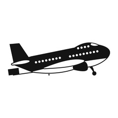 Passenger airplane black simple icon