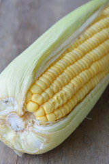 corn on wooden board