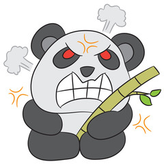 vector cartoon character panda angry