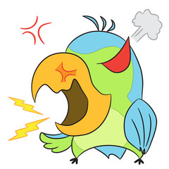 vector cartoon character parrot angry