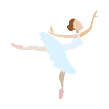 Ballerina girl dancing cartoon icon