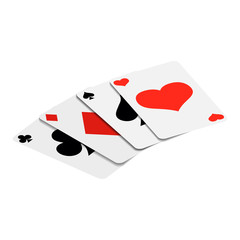 Playing Cards isometric 3d icon