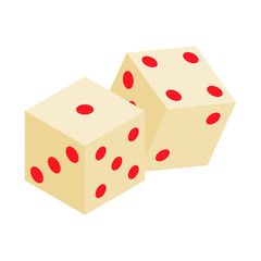 White dice isometric 3d icon