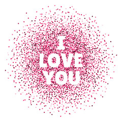 I love you. Valentines day card. Vector illustration with colorful hearts. Abstract illustration for print or banner.