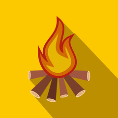 Burning bonfire flat icon