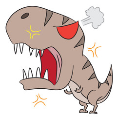 vector cartoon character tyranosaurus angry