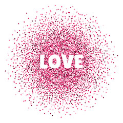 Love. Valentines day card. Vector illustration with colorful hearts. Abstract illustration for print or banner.