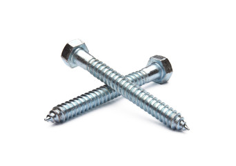 Screws bolts on a white background isolated